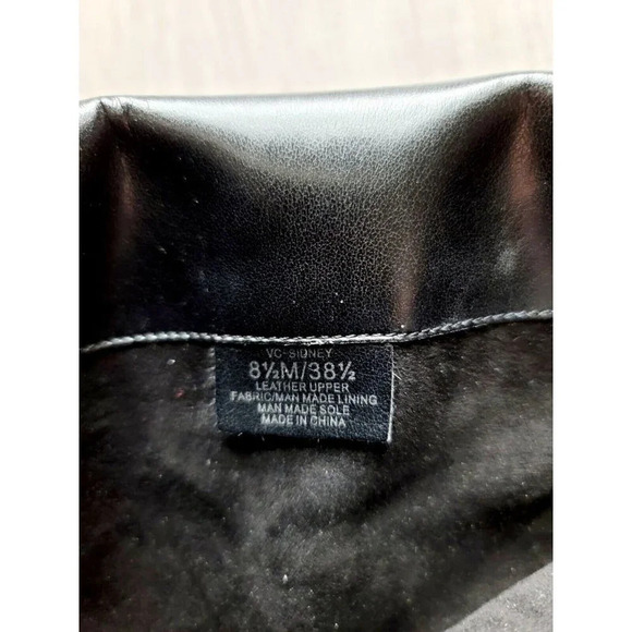 Vince Camuto Black Sidney Leather Block Heel Tall Knee High Buckle Boots 8.5 - Picture 16 of 16